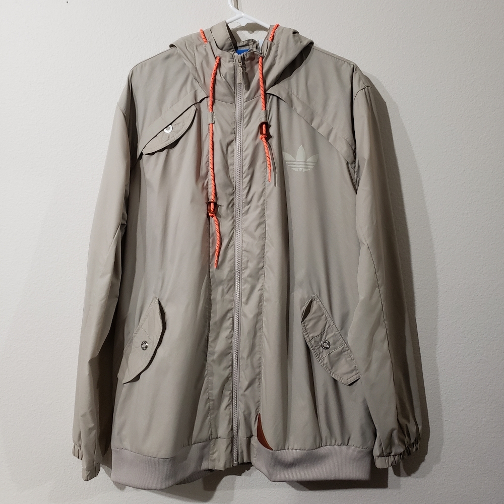 Adidas Men's Tan Hooded Windbreaker